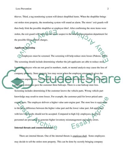 Loss prevention essay 08 image