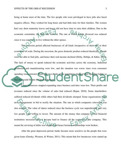 Effects of the Great Recession