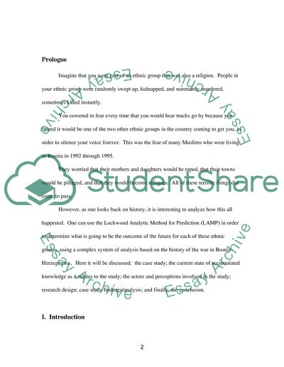 Current and Projected Situation in Bosnia- Herzegovina