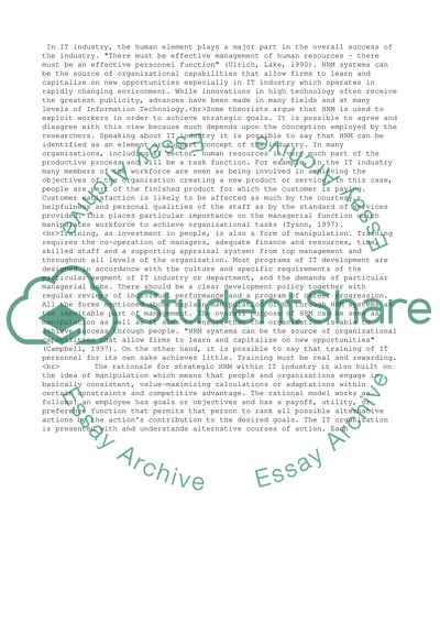 Critically Evaluate the Role of Human Resource Management