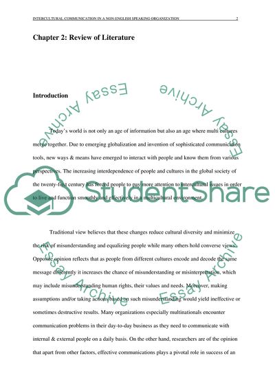 The Study of Intercultural Communication in the Business Community and Governmental Institutions