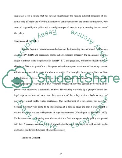 Prevention of Sexual Health Related Problems