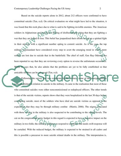 Contemporary Leadership Challenges Facing the US Army