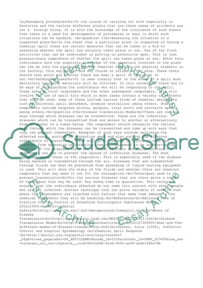 Emergency Procedures in a Suspected Plant