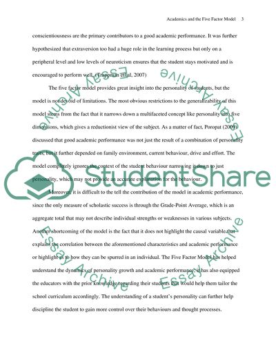 Academics and the Five Factor Model