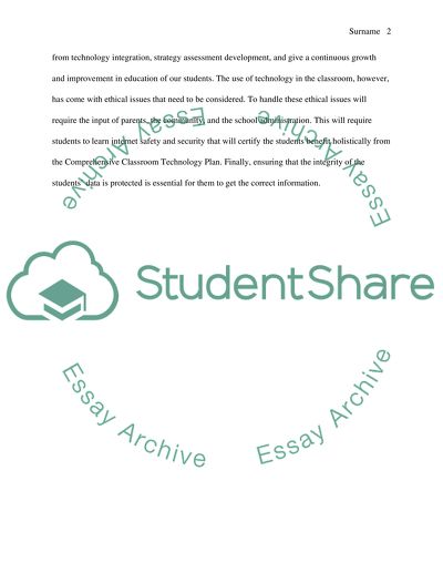 The Comprehensive Classroom Technology Plan