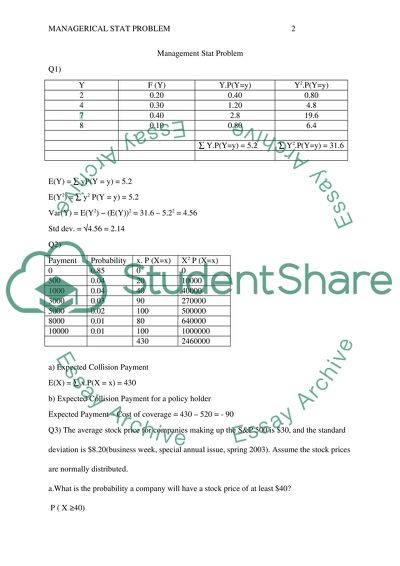 Managerical stats problem