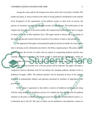Changes in Congress Agenda over Time