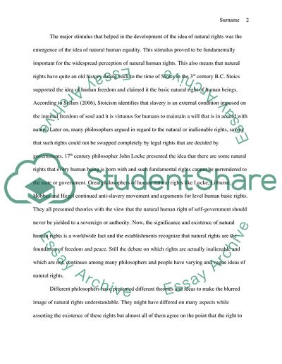 Natural Rights of Human Beings