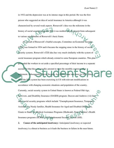 Public Finance-Social Security Insolvency