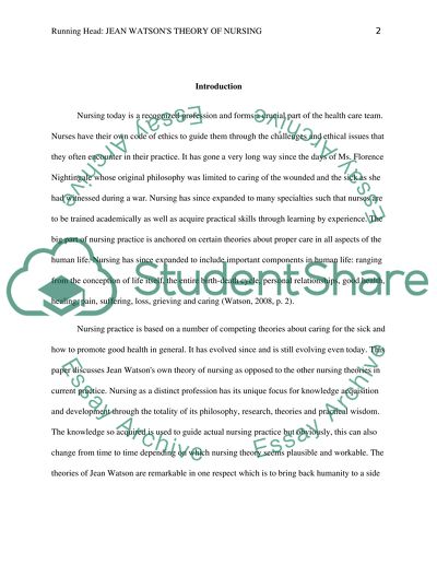 Jean Watsons theory of caring