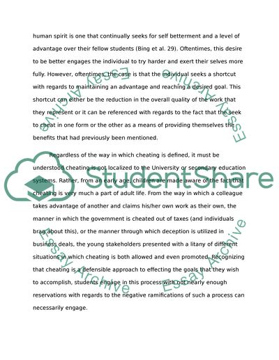 Cheating Cannot Disappear in the School