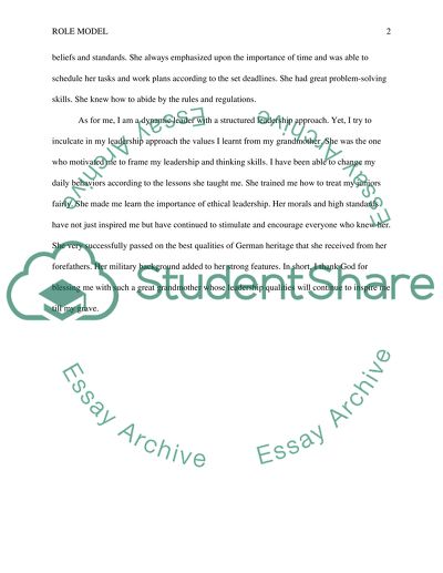 Role Models and how their leadership traits impact your personal character and behaviors