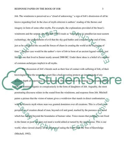 Response Paper on the Book of Job