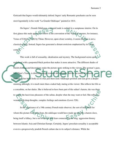 Comparison of Ingres Grande Odalisque and Titans Venus of Urbino