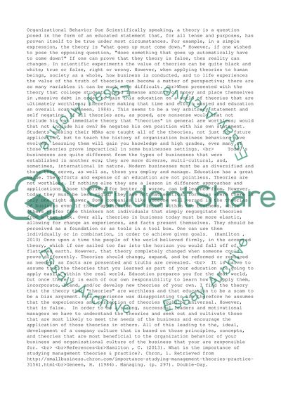 Organizational behavior