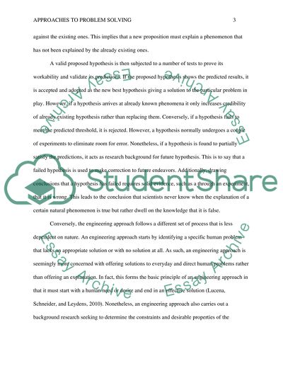 Comparing the scientific method and the engineering method of problem solving