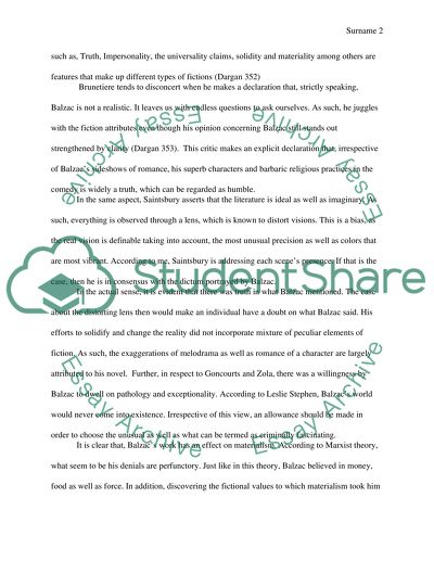 Realism and Naturalism of Balzac