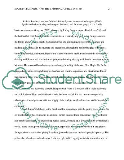 Society, Business and Criminal Justice