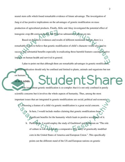 The Legalization Of Genetically Choosing The Feature of Child