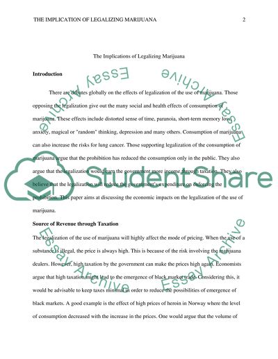 The Implications of Legalizing Marijuana