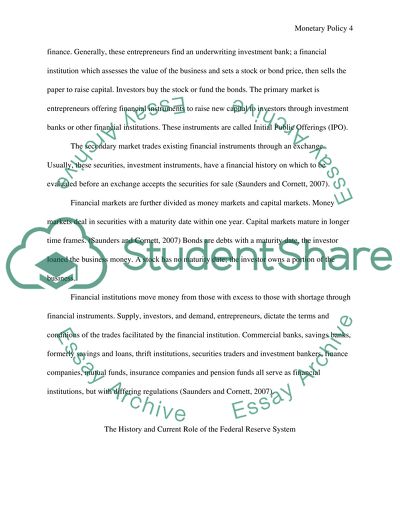 Monetary Policy Financial Institutions and the Economy