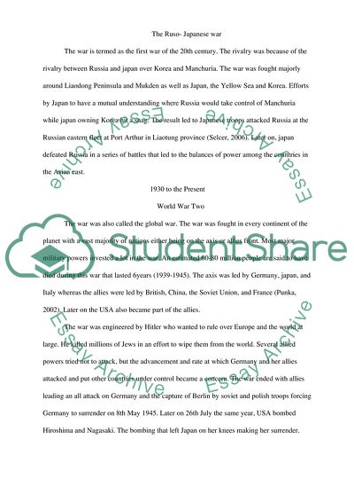 World Wars from 1865 to Present