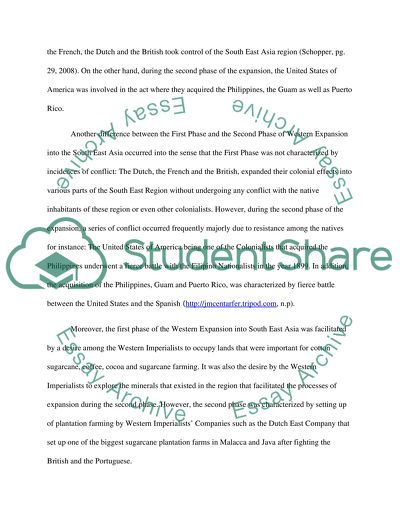 The Western Expansion into South East Asia