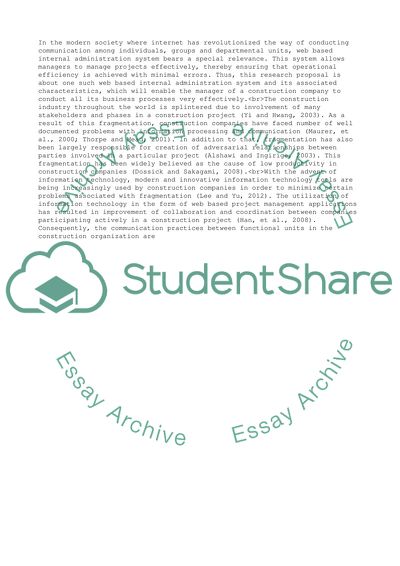 The Benefits of a Web-based Application for a Construction Company