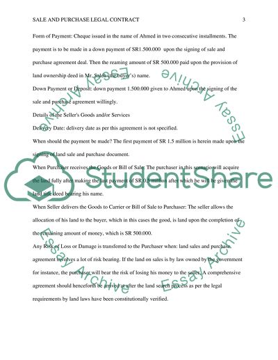 Sale and purchase agreement, contract