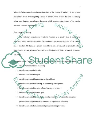 The Aim of the Charities Act 2006