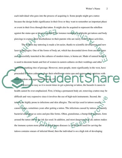 Tattoos and Body Piercing