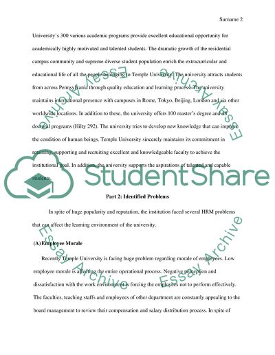 Human Resources Management of Temple University