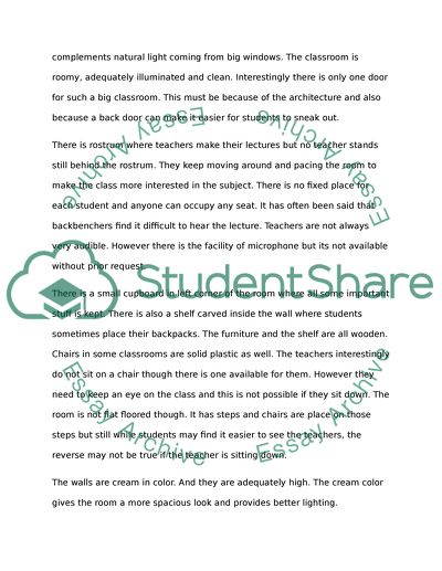 Describe a SPECIFIC room