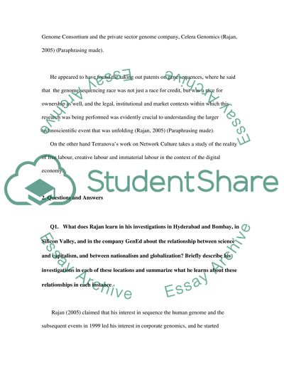 Biocapital by Kaushik Rajan and the Network culture of Terranova