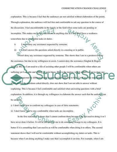 Communication Change Challenge