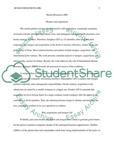 Why Acquisitions and Mergers Fail