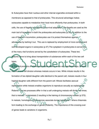 Highschool Biology Questions