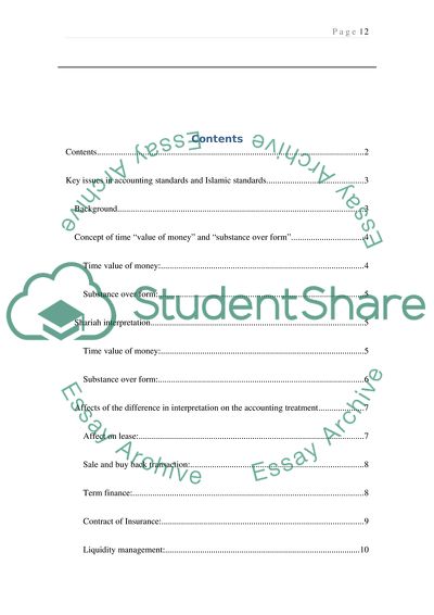 The Key Issues in Accounting Standards and Islamic Standards