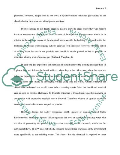 Cyanide as Ecosystem Toxic Chemical Threat