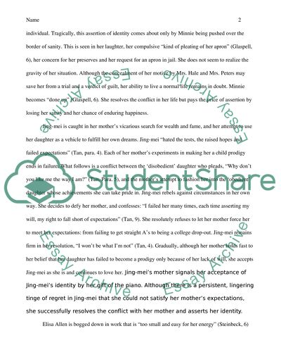 Susan Glaspells conflict and identity