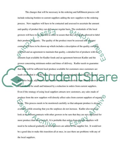 Integrating Contracting Efforts at Kudler Fine Foods