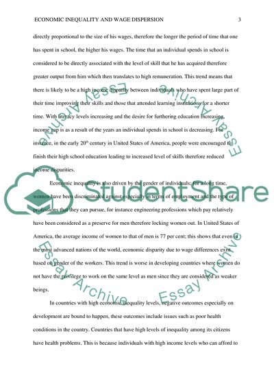 Economic Inequality and Wage Dispersion