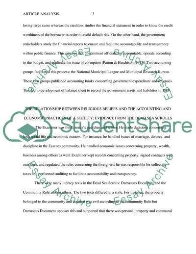 Article summary / accounting