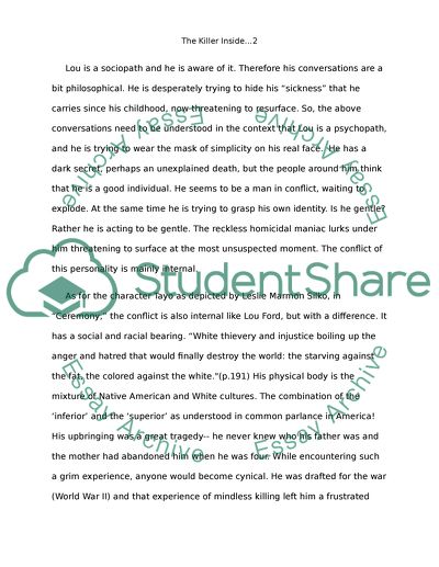 The killer inside me by Jim Thompson and Ceremony by leslie marmon silko