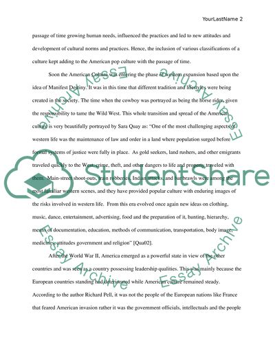 popular american culture term paper
