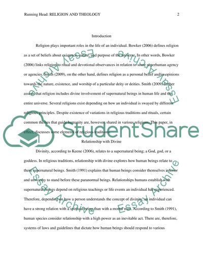 Elements of Religious Traditions