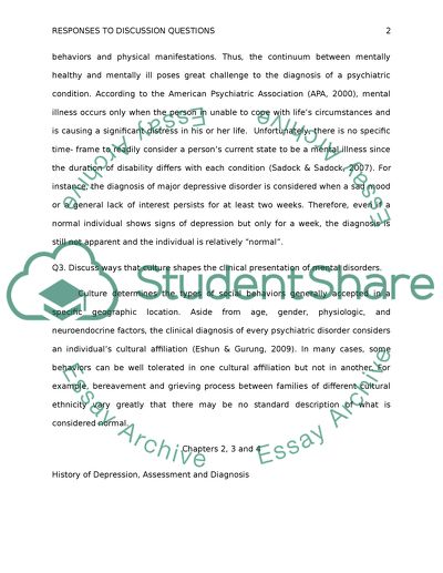 Responses to Discussion Topics in Psychology