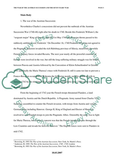 The War of the Austrian Succession