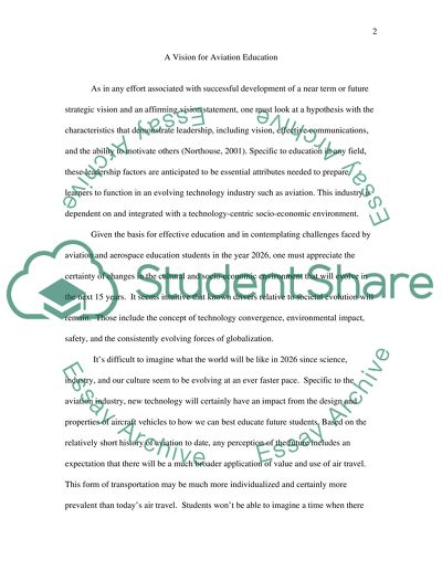 A Vision for Aviation Education